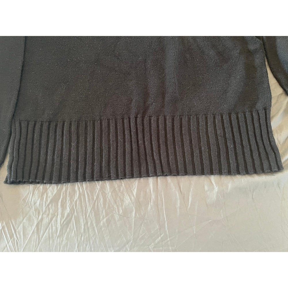 Gap Womens Crewneck Sweater Black Long Sleeve Ribbed Knit Pullover Large NWT - Picture 4 of 5
